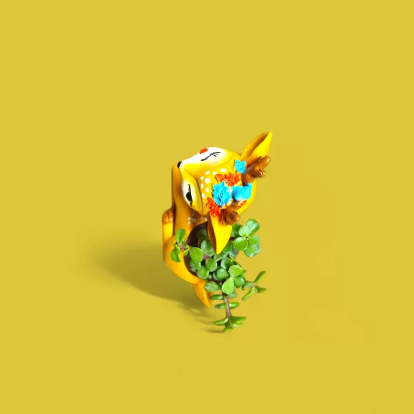 Jade succulent in Cute Deer planter